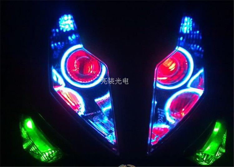 骠 摩托车 xe máy điện xe máy điện xe máy sửa đổi 5 ống kính xenon đèn thiên thần mắt quỷ lắp ráp đèn pha đèn xe jupiter