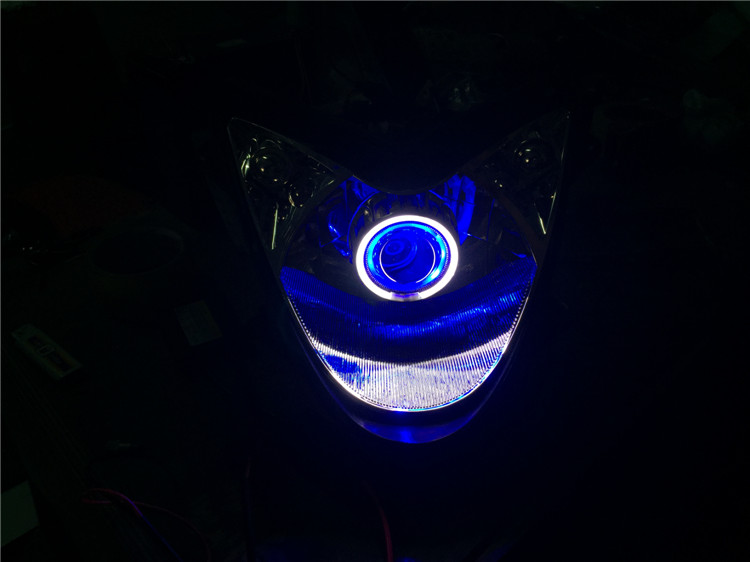 Nhanh Eagle Xe Máy Đèn Pha Mắt Thiên Thần Xenon Ánh Sáng Đôi Ống Kính Ánh Sáng Yamaha Devil Eye Lens Hội Tái Trang Bị Đèn đèn pha sirius