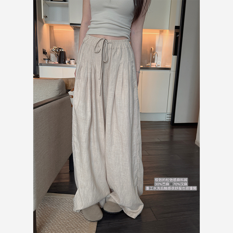 こちらヤヤショップ今号のお気に入りゆったりのんびりラミー30%麻70%ドレープパンツ