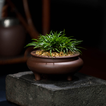 Yixing Zisha teapot tea set flower pot tea mat around the hand-made Pu Pu Pan Wen room elegant play Boutique