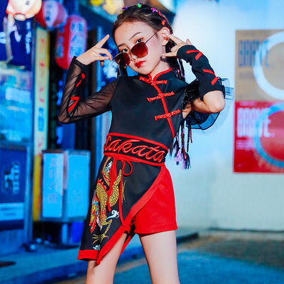 Hip Hop Dance Costumes for girls Jazz Dance Dress Chinese children Jazz Dance Costume performance national fashion girls fashion fashion clothing model T-stage fashion