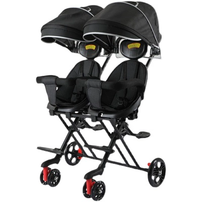 Складная детская коляска для двоих для выхода на улицу с сидением для близнецов