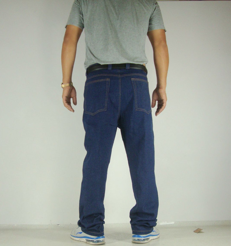 Quần quá khổ stretch nam jeans của nam giới thêm kích thước lớn để tăng người đàn ông trung niên của quần mùa xuân và mùa hè chất béo lớn quần chất béo