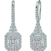 New product Chow Sang Sang Diamond Ode to Eternity Diamond Stud Earrings 18K White Gold Earrings 93722E