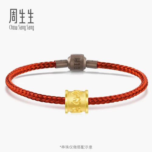 周生生 Очарование с веревкой 3 мм, ручная веревка, сделай сам, разноцветные бусины, браслет, плетеная веревка из нержавеющей стали