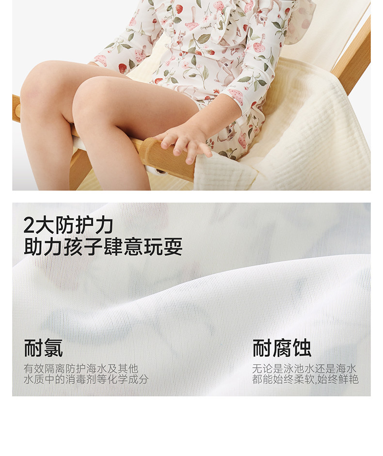 英氏儿童连体泳衣女宝宝防晒UPF50+短袖男女童夏季新款小童游泳衣 — 6