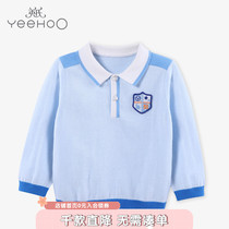 British childrens knitted male baby cotton lapel top pullover polo shirt 182A0033