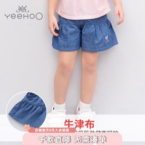 British girls pants female baby casual waist ruffle shorts 184A0100A