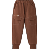 Yings childrens pants spring and autumn boys casual trousers sweatpants for middle and older children 2024 new autumn leggings sweatpants