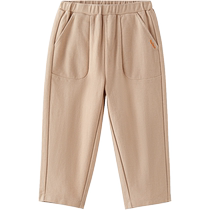 Yings childrens pants spring and autumn outer wear pure cotton casual trousers 2024 boys and girls overalls trousers