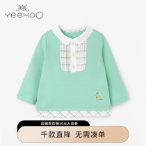 Inns baby T-shirt male and female Yinglun Wind Leisure flap Long sleeves false Two blouses Spring Summer New product