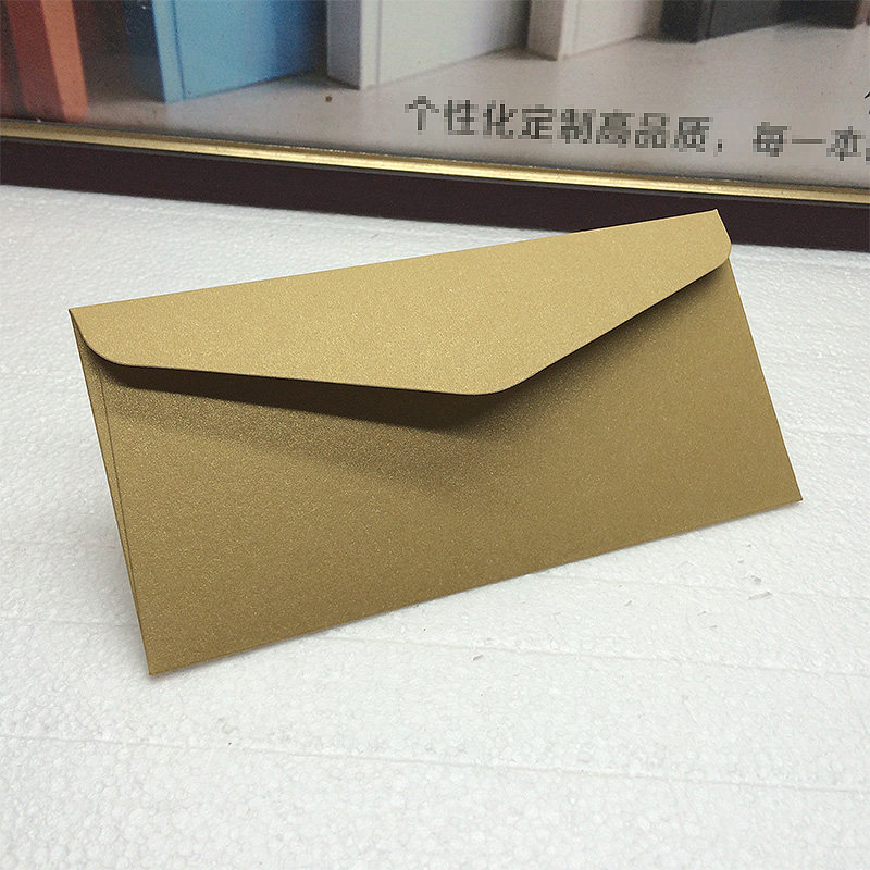 Literary envelope bronzing LOGO printing custom-made No 6 Western-style custom pearlescent paper bag envelope size 230x120mm