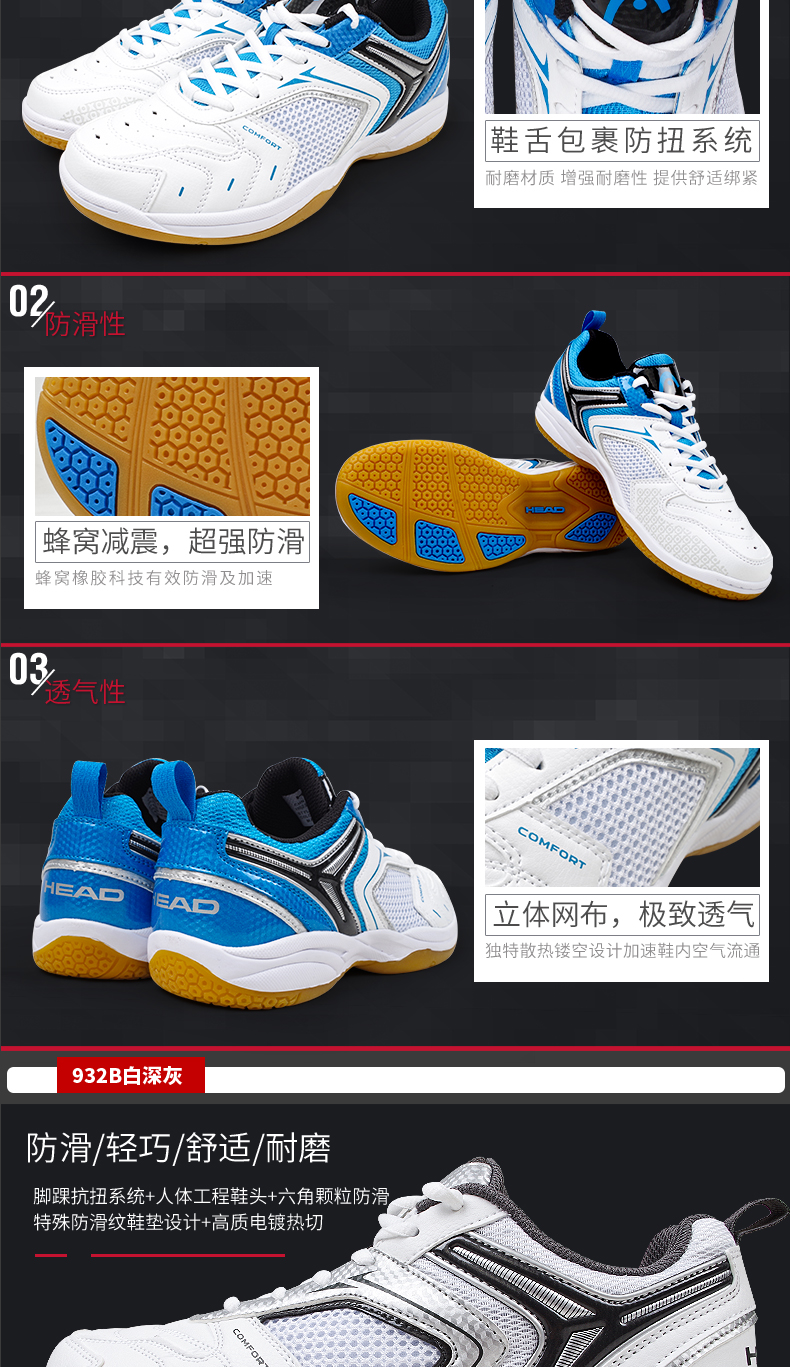 Chaussures de Badminton uniGenre HEAD 932BRU1674 - Ref 840864 Image 30