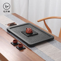 Yiqiantang Simple Zen Wujin stone tea tray tray Drainage tea table Stone carving Kung Fu tea household