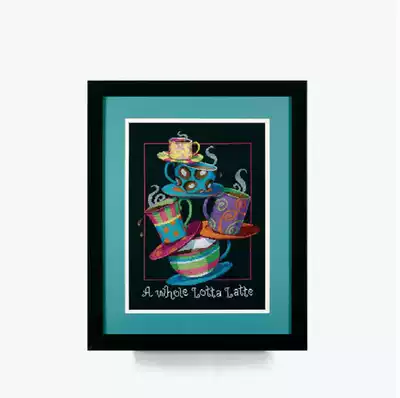 DMC Self-matching Cross Stitch Kit DIM-35218 A Whole Lotta Latte Latte Coffee Cup