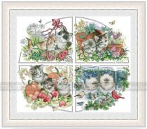 DMC self-made cross stitch kit DIM-35154 Four Season Cat Cat kitten cute pet