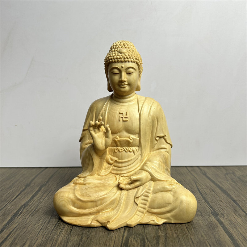 修縁堂】新作 仏教工芸品 木彫仏像 彩金 彩金 彩繪 大日