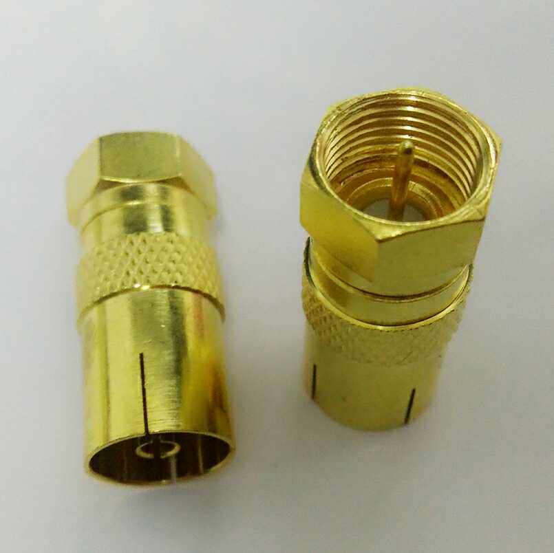 Manufacturer's promotion boutique gold-plated digital TV connector set-top box straight plug fJ imperial to 9 5TV female crazy grab