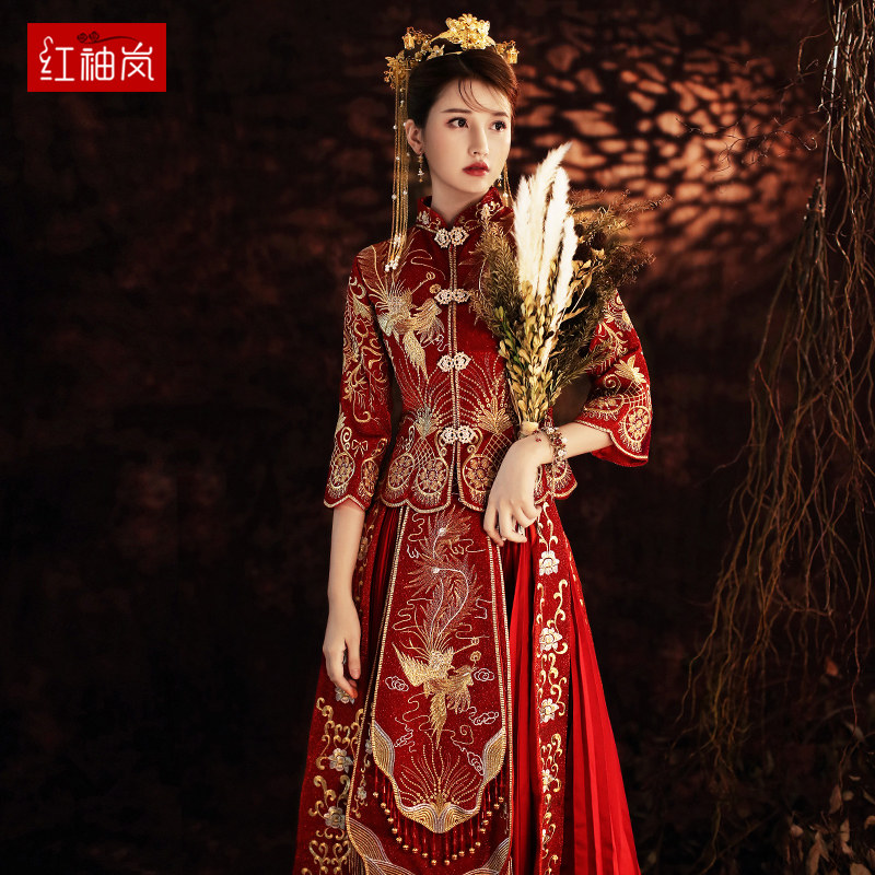 Xiuhe clothing bride 2022 new Chinese wedding dress wedding dress dragon and phoenix hanging female toast dress slimming wedding dress autumn