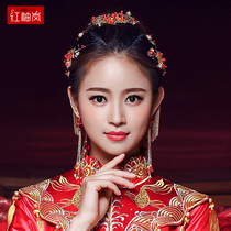 2021 new style Xiuhe clothing headdress bride Chinese style atmosphere Feng Guanxia wedding jewelry ancient costume show and hair accessories women