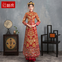 Red sleeve Lan Xiuhe dress bride 2021 new Chinese wedding dress cabinet dress show kimono wedding dress cheongsam
