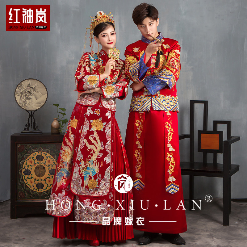 Blue couple Xiuhe Xiu 2023 new Chinese wedding dress dress out the bride toast suit