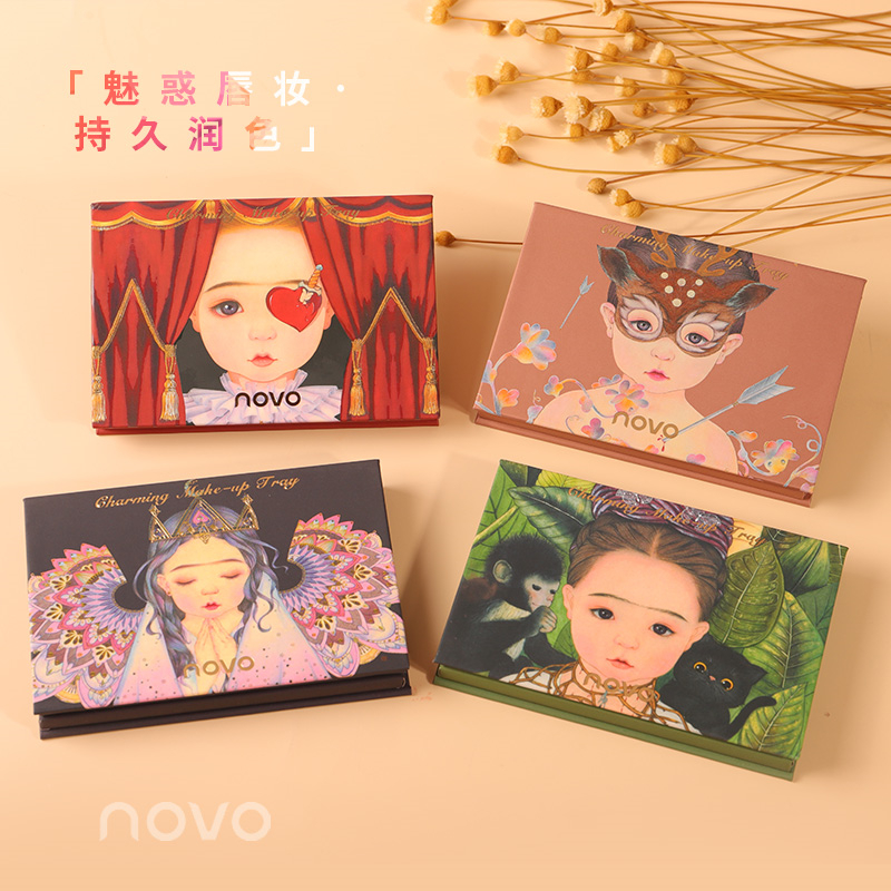 NOVO Eyeshadow glitter matte pearl light ground color fantasy Elf cartoon eye shadow tray ins super fire affordable