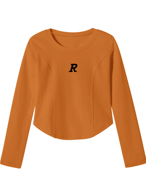 Petite Long-Sleeve T-Shirt for Women 2026 Spring, Autumn, and Winter, Fishbone Inner Layer Base Shirt, Curved Short Style, Slim Fit, Flattering Top