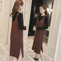 Pregnant women autumn dress set fashion style 2021 New coat skirt spring autumn dress autumn winter tide mother