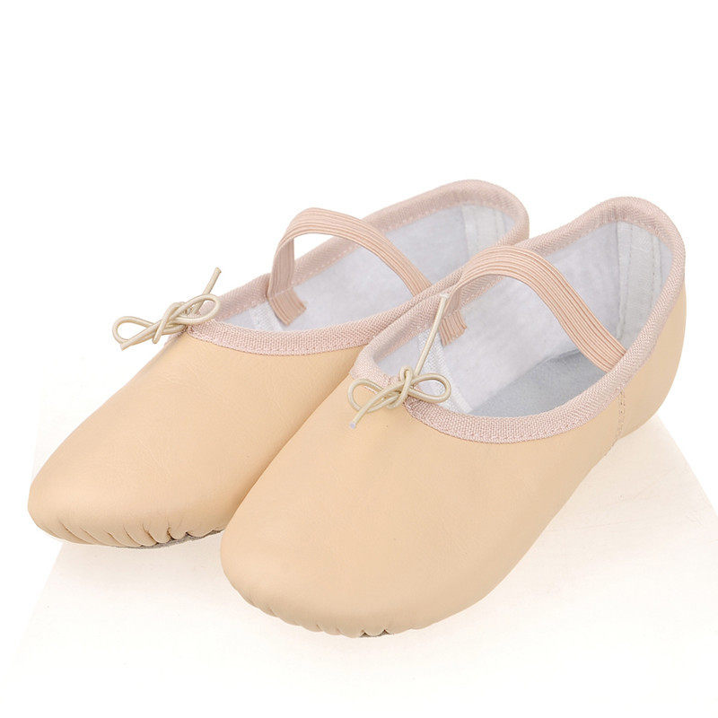 The first layer of cowhide children's adult leather ballet belly dance flat bottom professional ladies training skills dance shoes soft bottom