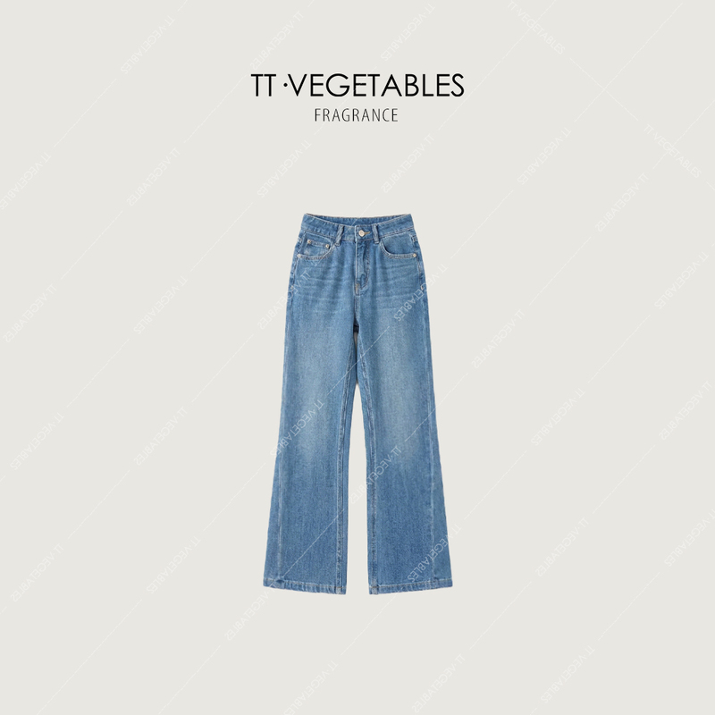 Oh Fen Petite [Fei Ning] 20226 Summer Vintage Four-Way Stretch Flared Jeans 611621