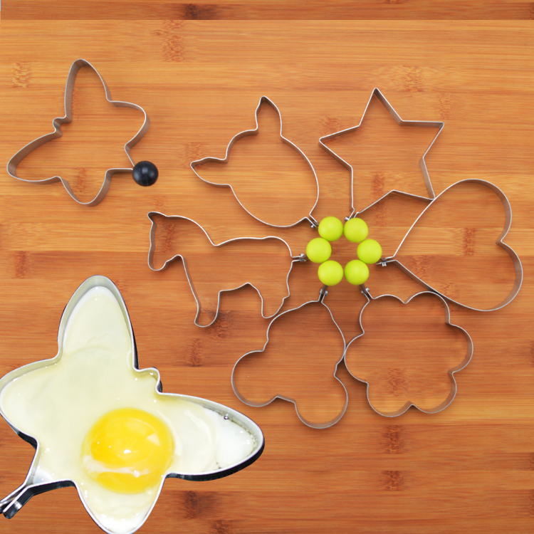 Stainless steel omelette mold Fried egg model omelette love-shaped poached egg onigiri diy abrasive thickening