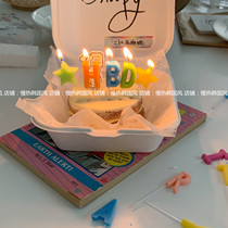 Korean ins color happy birthday birthday cake letter candle party candle