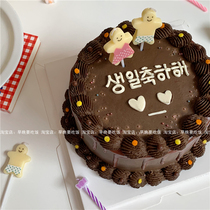 Slow hot Korean style Korean ins gingerbread life day cake candle Cartoon doll party decoration candle