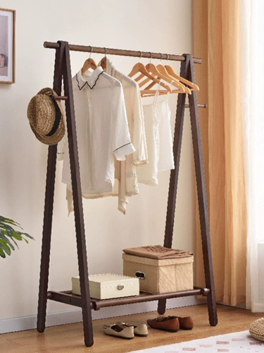 Простая складная вешалка из натурального дерева для домашнего использования