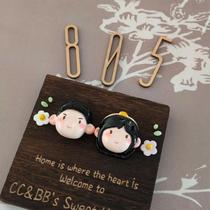 Customized Q version doll head entry house number housewarming gift full set of creative customized listing wedding gift