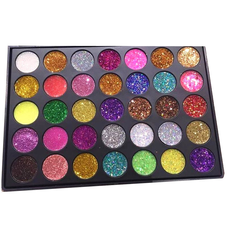 Shaky Super Fire 35 - color diamond bright flash flashing crystal children's stage makeup students multi - colored eye disk