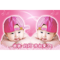 2019 new product listing baby wall painting prenatal education poster cute male and female baby pictures wedding room wall stickers