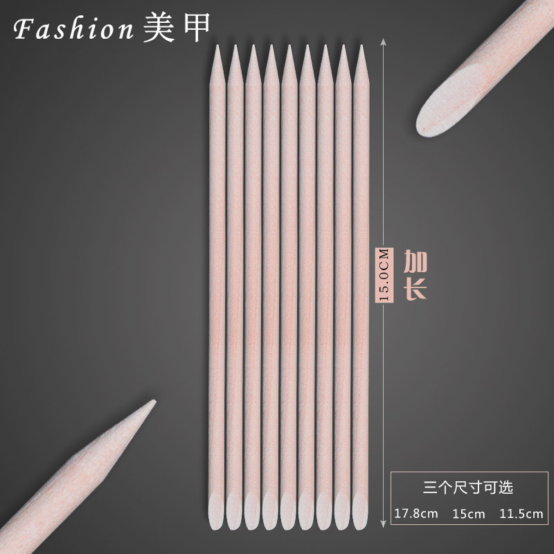 Beauty Wooden Sticks for Removing Dead Skin, Nail Sticks, Extended Double-Ended Wooden Sticks, Nail Cleaning Sticks, Orange Wood Sticks, 100 Pieces