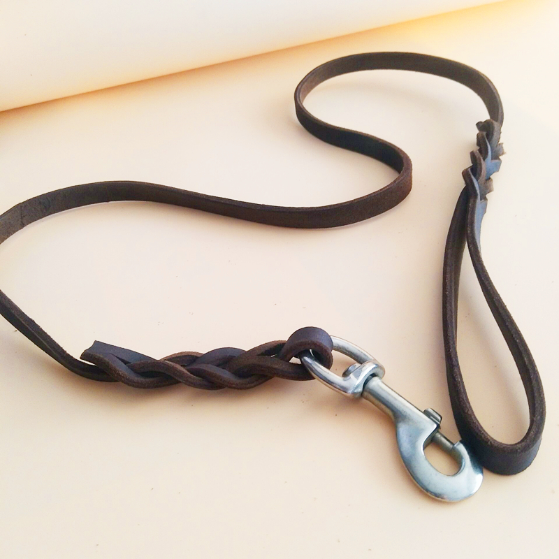 Cow Leather Dog Necklace Despasta Racing Rope Dog Necklace Leather Rope Imported Oil Leather Bull Leather Traction With Dog Traction