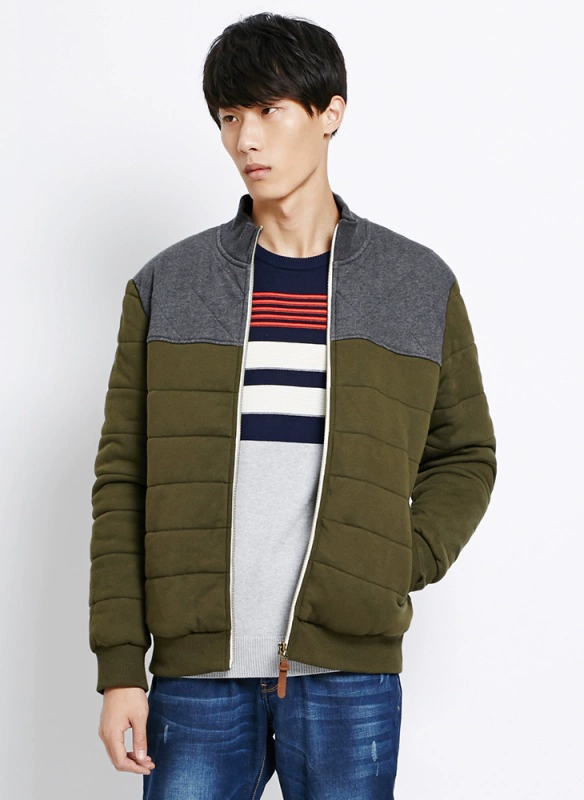 Áo cũ đơn giản màu sắc phù hợp với áo bông thủy triều nam mùa đông cotton phù hợp với áo bông giản dị áo khoác nam trẻ trung