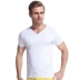 Áo thun bảy cổ nam vest ngắn tay cotton cổ chữ V chạm đáy áo sơ mi cổ gà hình trái tim thoáng khí bằng vải cotton mùa hè co giãn