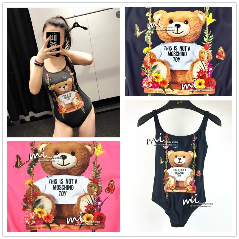 Cửa hàng mười năm tuổi [Nhà của Xiaomi] Spot mẫu áo tắm một mảnh hình gấu MOSCHINO Moschino được sửa đổi - Bộ đồ bơi One Piece