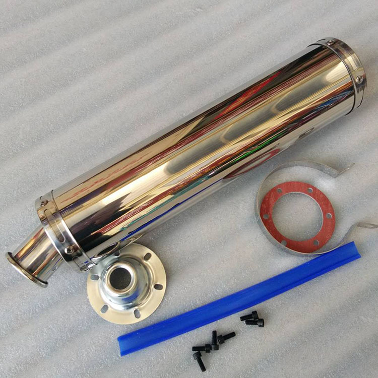 Xe máy sửa đổi ống xả bằng thép không gỉ chiên đường phố thể thao âm thanh xe hơi 100/125/150/200 giảm áp trở lại - Ống xả xe máy ống pô xe máy