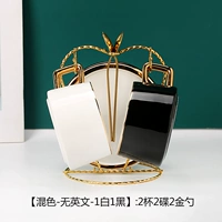Смешанный цвет черно-белый no English-2 Cups 2 диски с золотыми ложками (простая установка