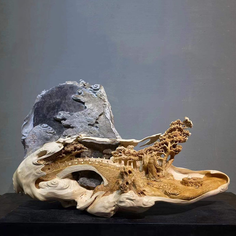 Taiwan-Bagan embraces stone-based carvings carvings with shape furnishings household Xuanguan living room decorative artwork