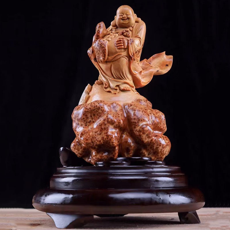 Taihang Cliff Root Carved Wood Carved Flower Stand Shouxing Flower Bird Landscape Character Guan Gong Guanyin Maitreya Buddha Full Tumor Scar Ornament