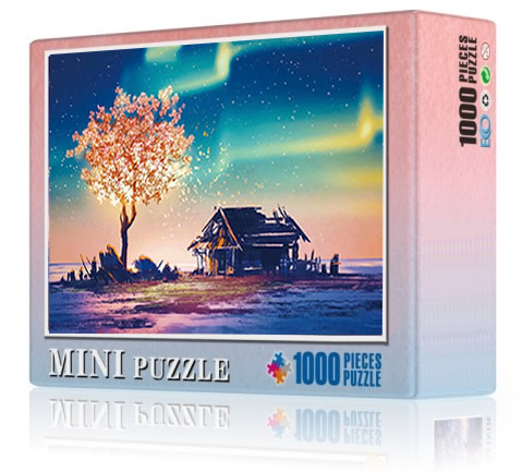 Difficult mini 1000 piece puzzle adult decompression teen educational toy anime cartoon gift fantasy lamp tree