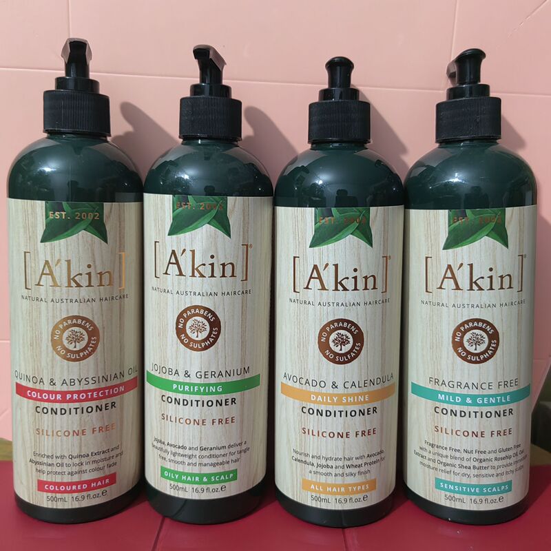 Bonded Warehouse Australia Akin Silicone-Free Conditioner, Avocado, Jojoba Oil, Macadamia Nut