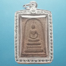 Thai Buddha brand authentic Longfu Bina Chongdi Rear Maitreya Buddha wordless test mold diamond-encrusted silver shell shipped from Thailand